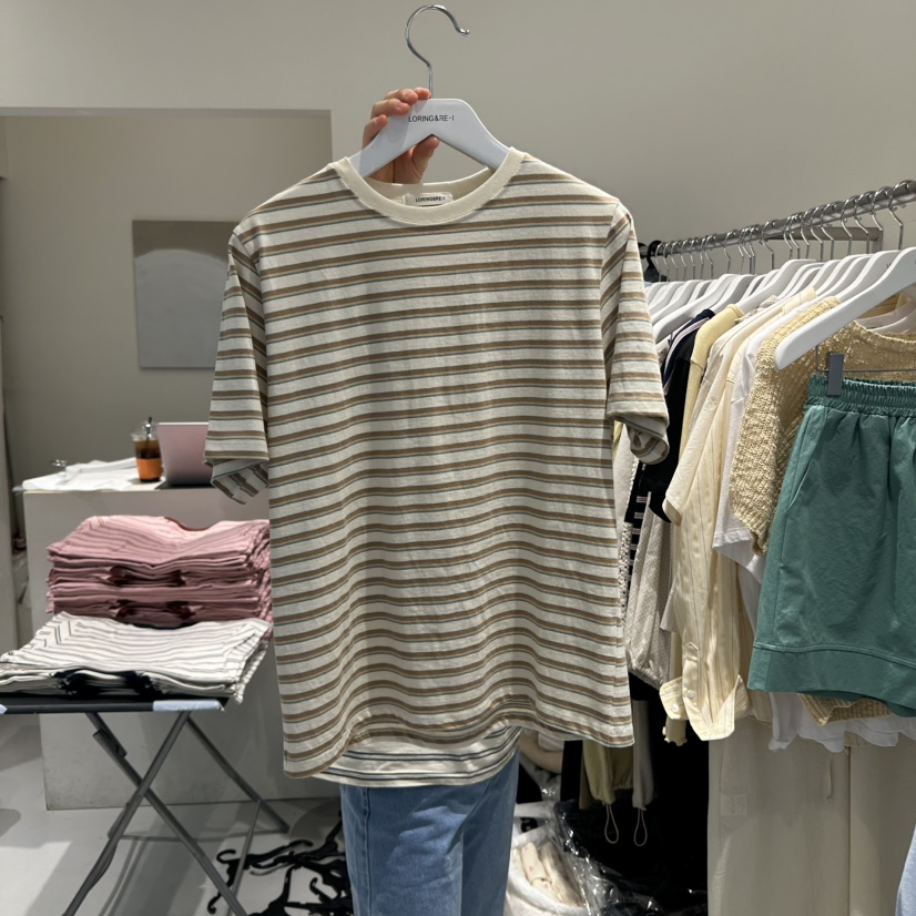 LORING RE I韓國直郵㊣女裝新品休閑人氣時尚熱賣25春夏T恤LORING RE-I/BARET恤圖色2