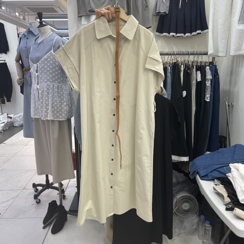 HOJAE韓國㊣直郵東大門代購女裝新品人氣熱賣25春夏連衣裙含腰帶MID-LEVEL JUMP連衣裙