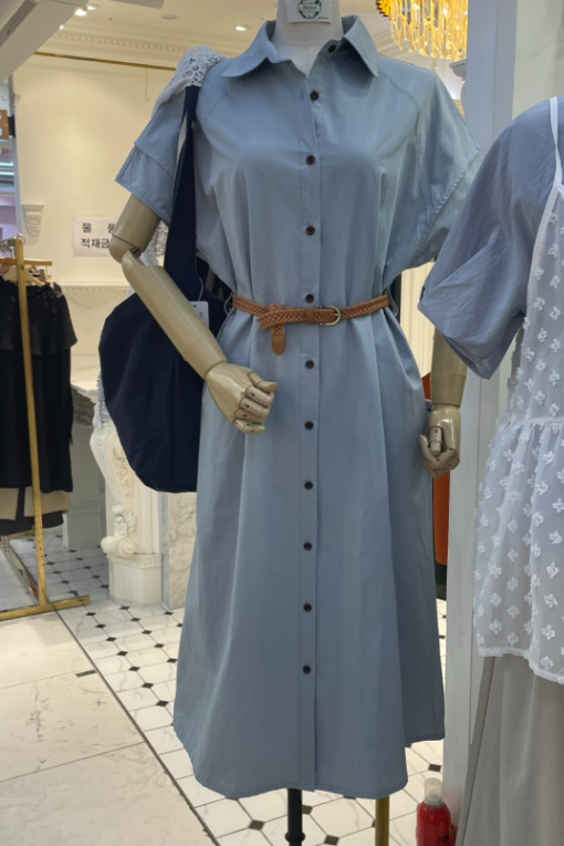 HOJAE韓國㊣直郵東大門代購女裝新品人氣熱賣25春夏連衣裙含腰帶MID-LEVEL JUMP連衣裙圖色3