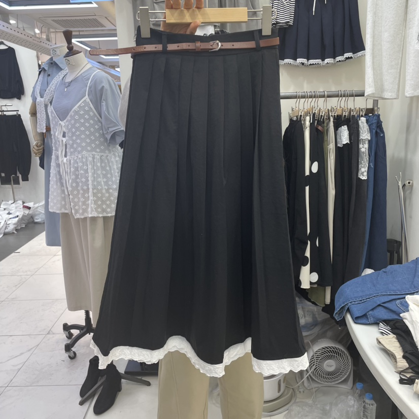 HOJAE韓國㊣直郵東大門代購女裝新款休閑熱賣時尚推薦長裙蕾絲MID-LEVEL JUMP長裙圖色1
