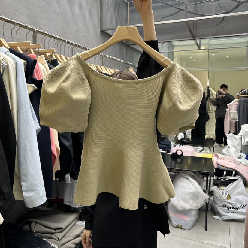 UOOV韓國直郵㊣女裝新款時尚人氣推薦休閑熱賣25春夏針織衫喇叭UOOV針織衫