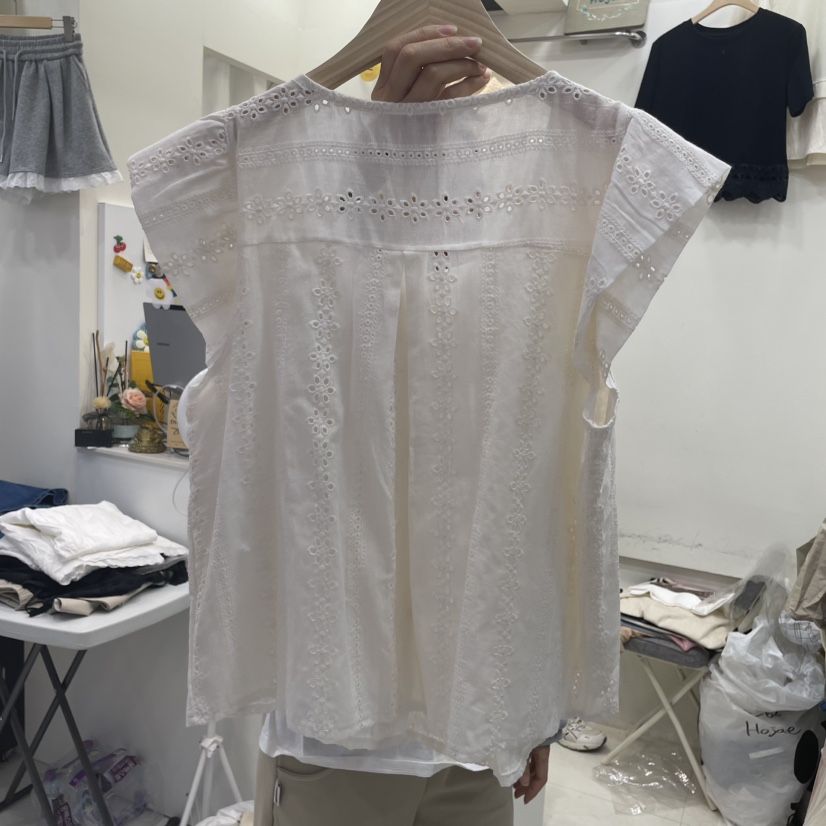 HOJAE韓國直郵㊣女裝新款時尚25春夏推薦襯衫蕾絲衫不含絲巾MID-LEVEL JUMP襯衫/蕾絲衫