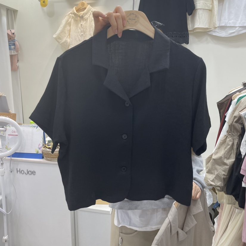 HOJAE韓國直郵㊣女裝新品時尚25春夏人氣熱賣休閑襯衫蕾絲衫MID-LEVEL JUMP襯衫/蕾絲衫圖色4