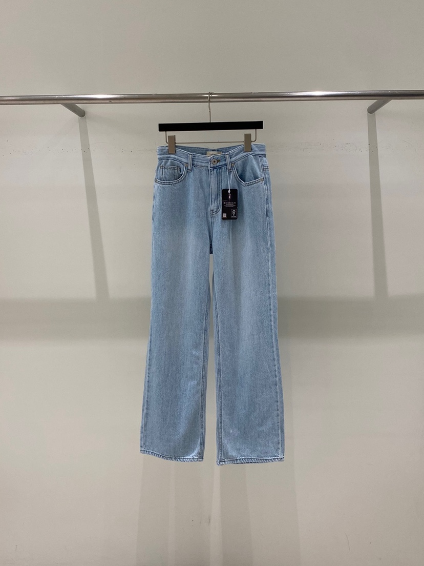 WELL KNOWN直郵韓國代購㊣女裝新品25春夏推薦牛仔褲修身兜帽WELL KNOWN牛仔褲圖色1