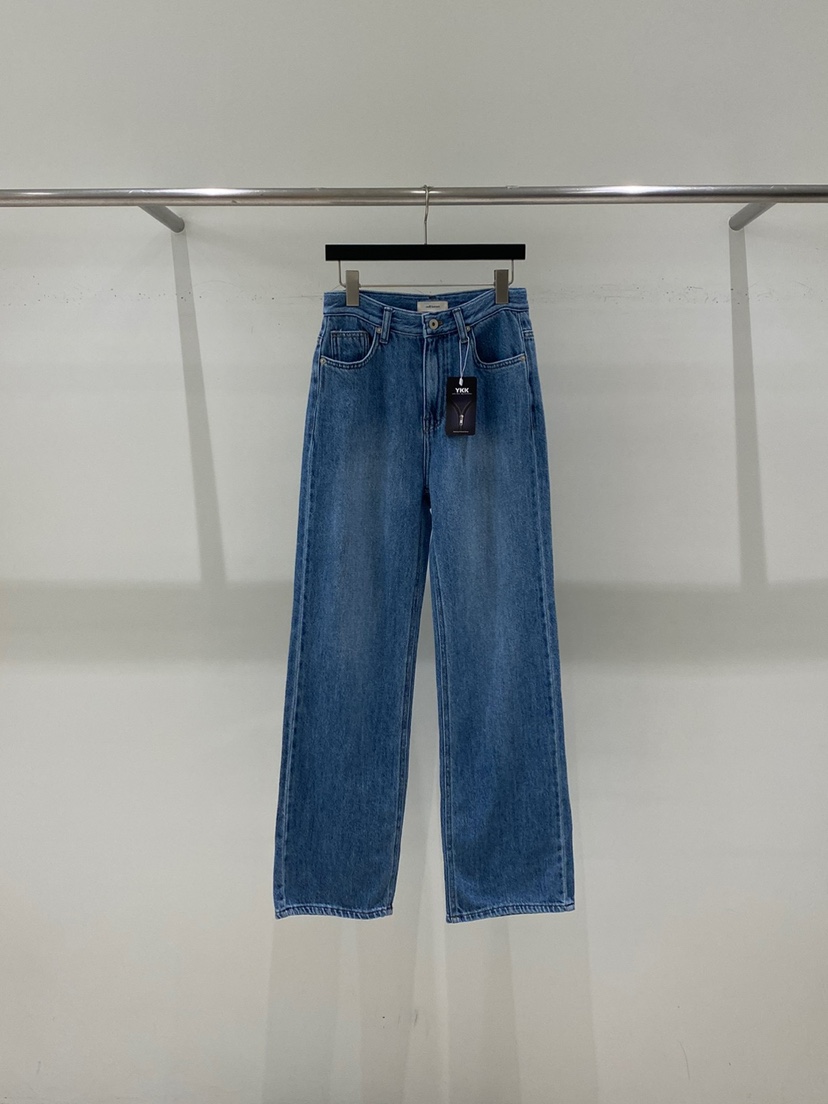 WELL KNOWN直郵韓國代購㊣女裝新品25春夏推薦牛仔褲修身兜帽WELL KNOWN牛仔褲圖色2