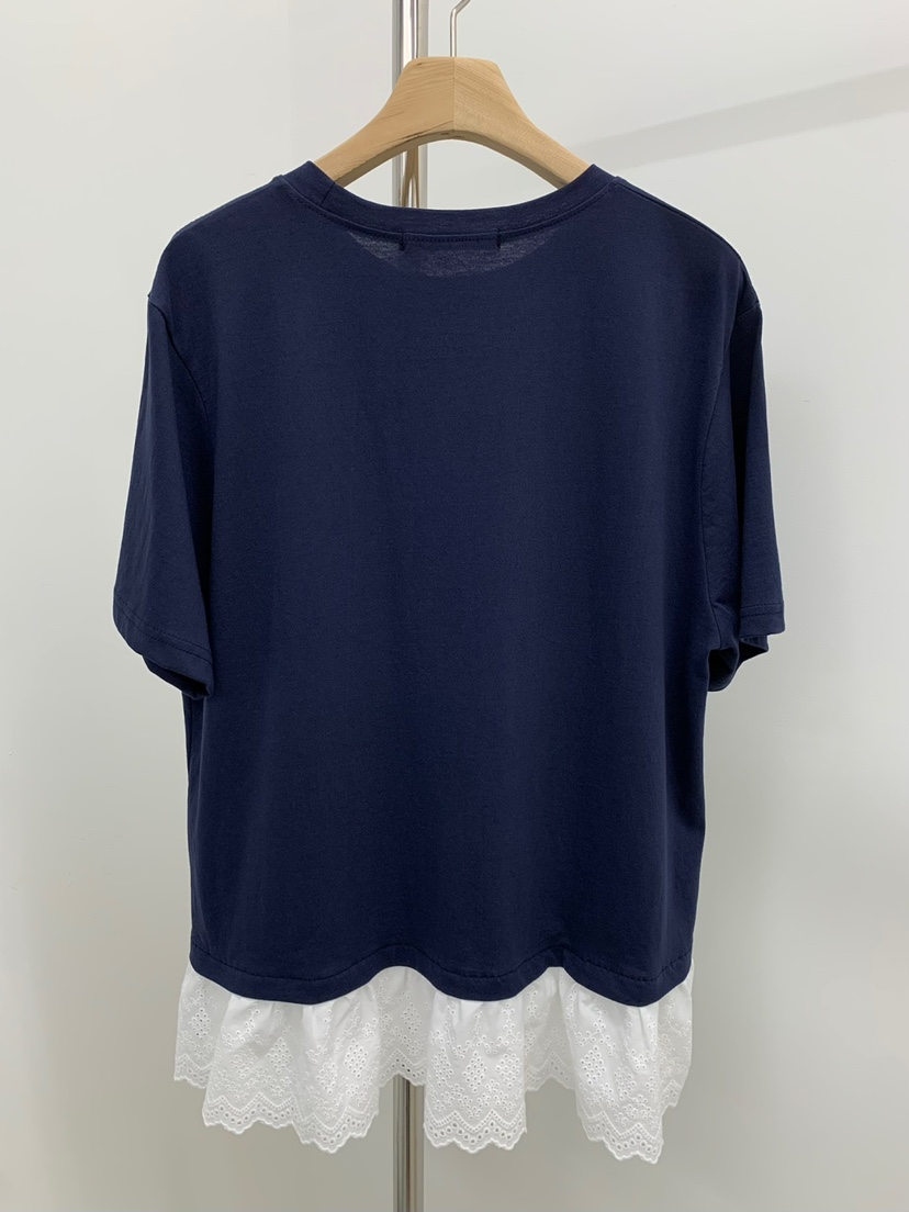 LOVE MY SANTA直郵韓國代購㊣女裝新款25春夏休閑T恤蕾絲Santa/LOVE MY SANTAT恤