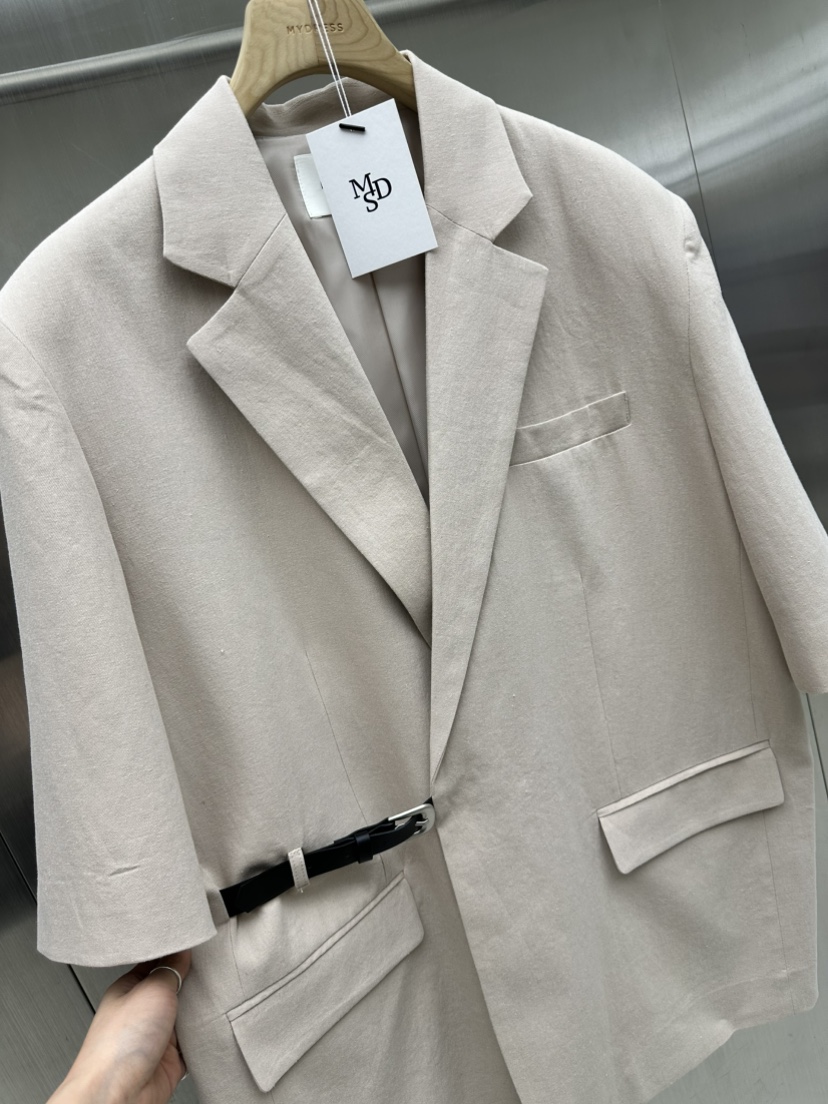 MYDRESS韓國㊣直郵東大門代購女裝新品休閑熱賣25春夏夾克腰帶MYDRESS夾克