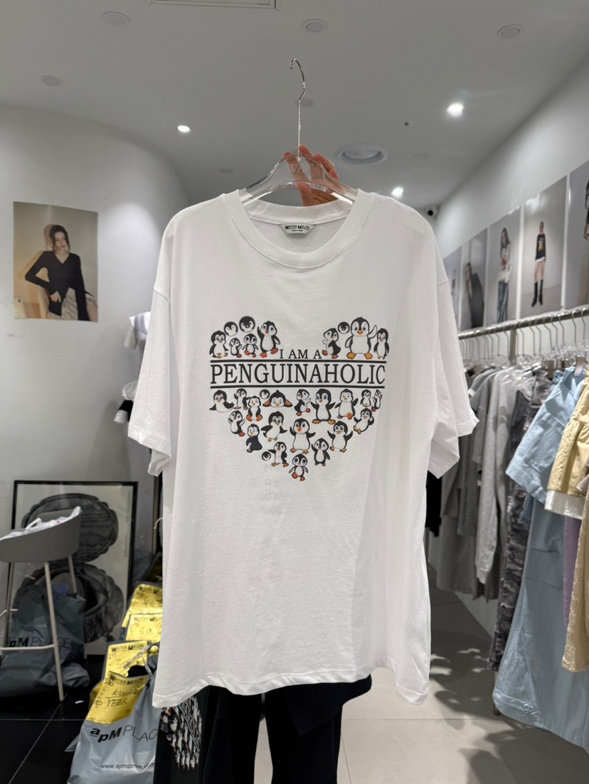 WATERMELON直郵韓國代購㊣女裝新品時尚25春夏熱賣休閑T恤鵝WATERMELONT恤