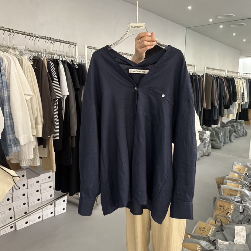 DOUBLE STANDARD/LE SMOKING/MAISONSTAFF韓國直郵㊣女裝新品時尚襯衫蕾絲衫亞麻MAISONSTAFF/DOUBLE STANDARD襯衫/蕾絲衫圖色2