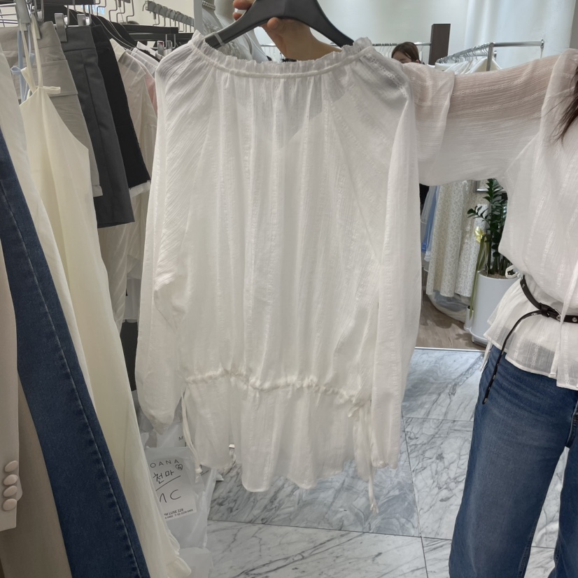MOANA韓國㊣直郵東大門代購女裝新品推薦休閑襯衫蕾絲衫刺繡MOANA襯衫/蕾絲衫