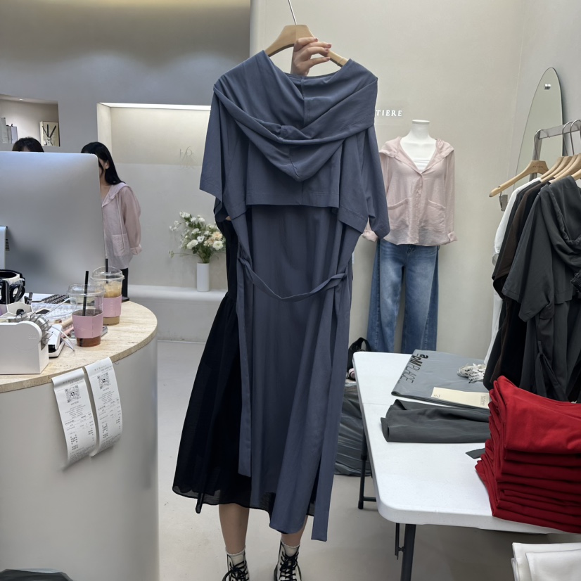 MATIERE直郵韓國代購㊣女裝新品人氣休閑25春夏連衣裙含腰帶MATIERE連衣裙