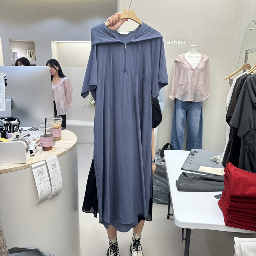 MATIERE直郵韓國代購㊣女裝新品人氣休閑25春夏連衣裙含腰帶MATIERE連衣裙圖色1