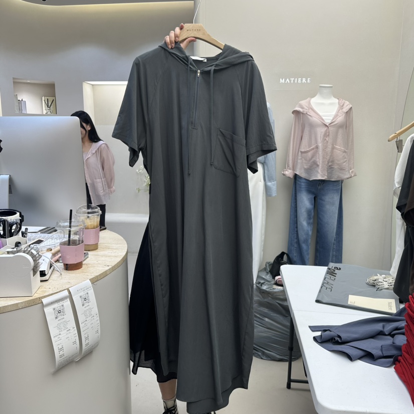 MATIERE直郵韓國代購㊣女裝新品人氣休閑25春夏連衣裙含腰帶MATIERE連衣裙圖色2