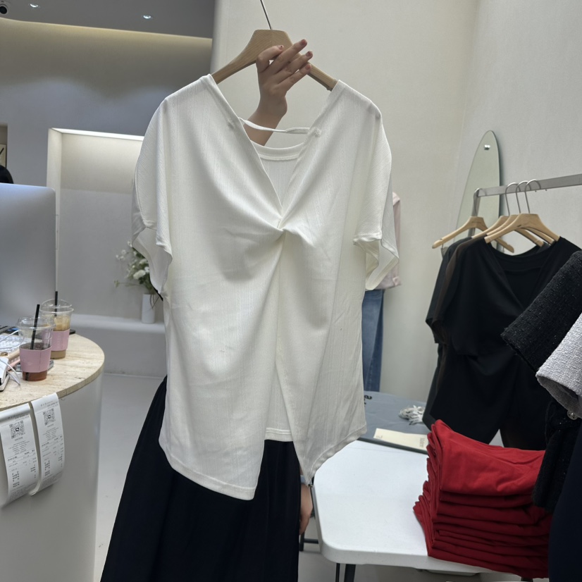 MATIERE直郵韓國代購㊣女裝新品25春夏休閑時尚人氣推薦T恤MATIERET恤