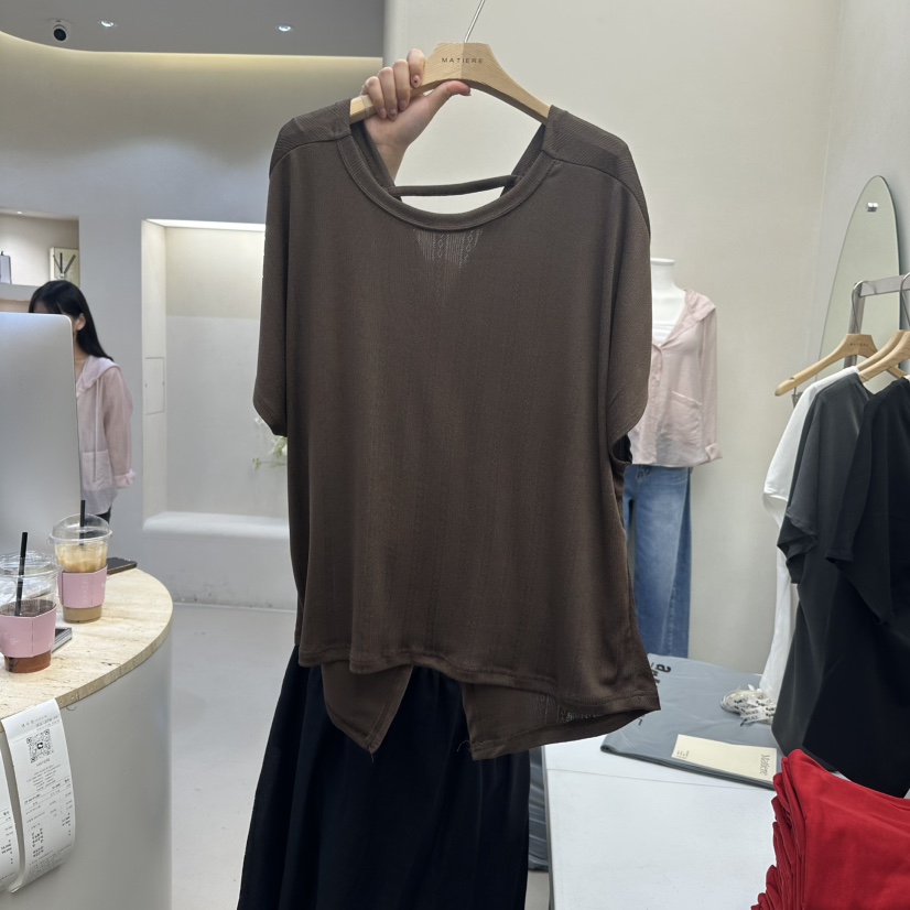MATIERE直郵韓國代購㊣女裝新品25春夏休閑時尚人氣推薦T恤MATIERET恤圖色3
