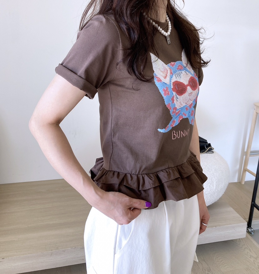 HANNA-A韓國直郵女士新品真品人氣熱賣25春夏職業休閑時尚T恤HANNAT恤