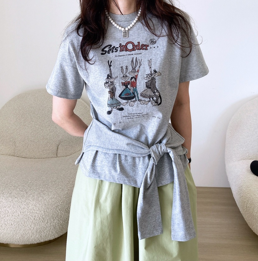 HANNA-A東大門代購女士新品職業推薦時尚真品熱賣25春夏T恤兔子HANNAT恤