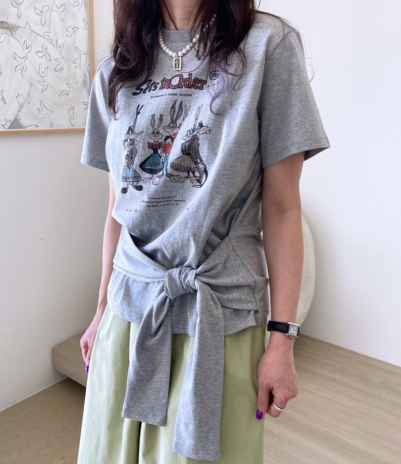 HANNA-A東大門代購女士新品職業推薦時尚真品熱賣25春夏T恤兔子HANNAT恤