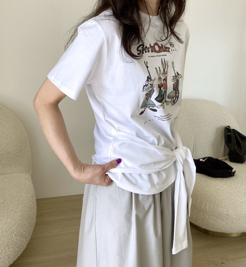 HANNA-A東大門代購女士新品職業推薦時尚真品熱賣25春夏T恤兔子HANNAT恤