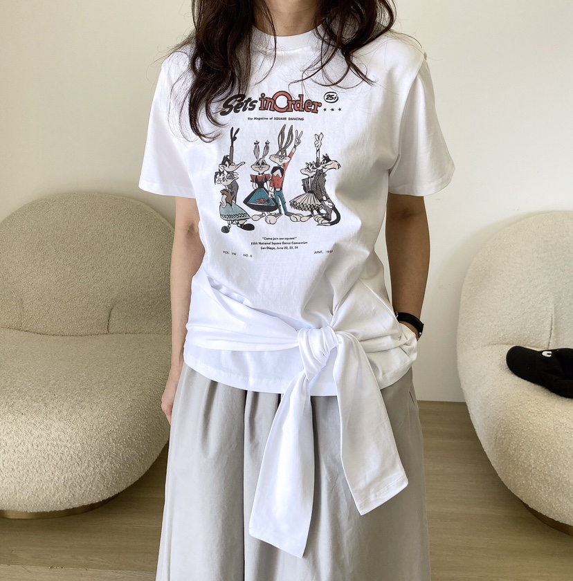 HANNA-A東大門代購女士新品職業推薦時尚真品熱賣25春夏T恤兔子HANNAT恤