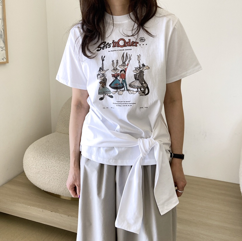 HANNA-A東大門代購女士新品職業推薦時尚真品熱賣25春夏T恤兔子HANNAT恤