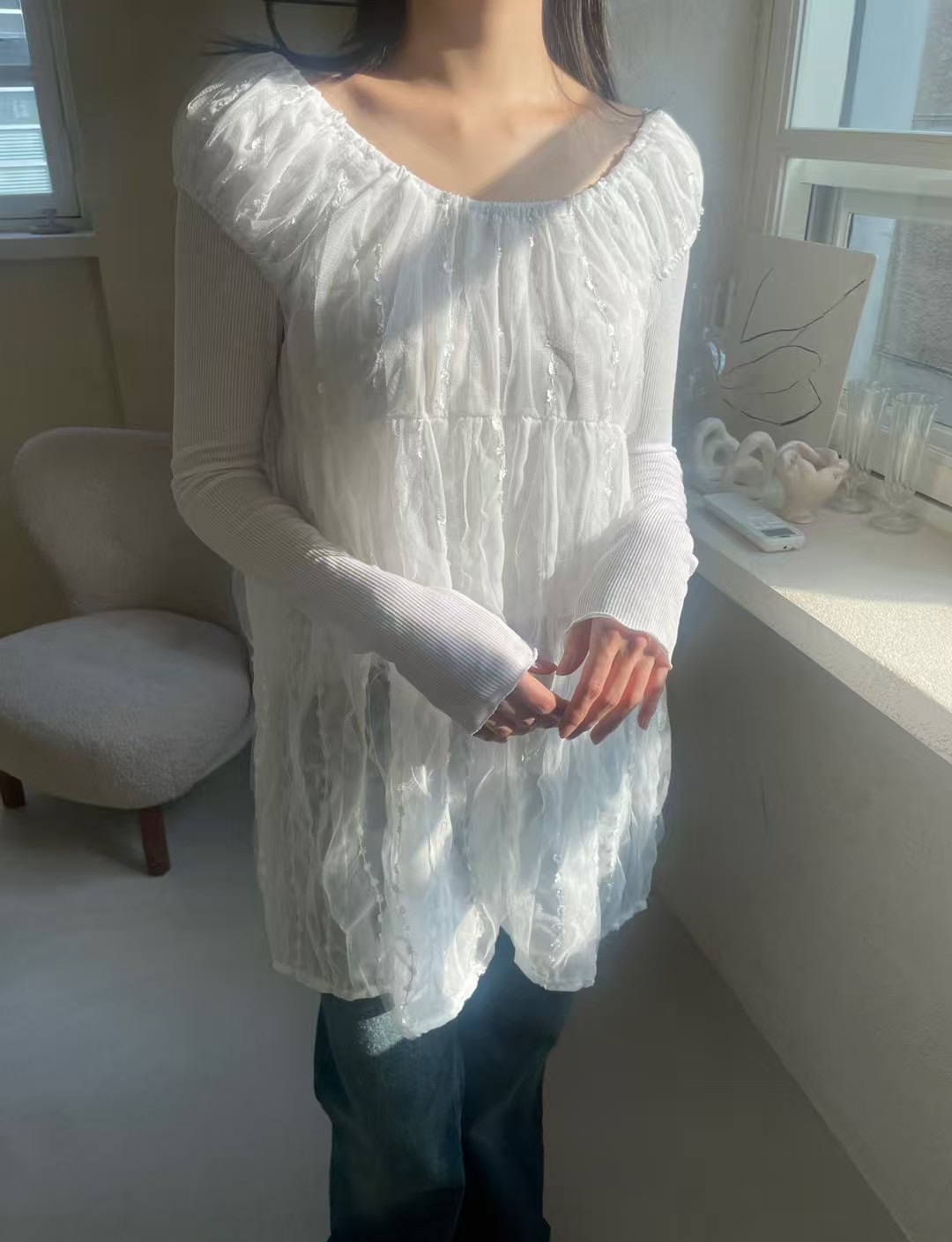 THELACREAM東大門直郵女裝新款真品職業推薦25春夏休閑連衣裙THELACREAM連衣裙