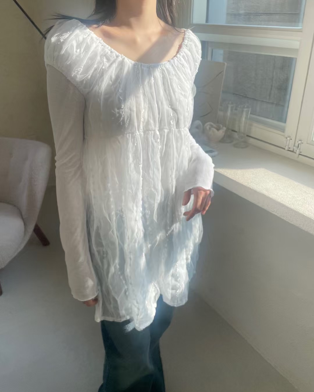 THELACREAM東大門直郵女裝新款真品職業推薦25春夏休閑連衣裙THELACREAM連衣裙
