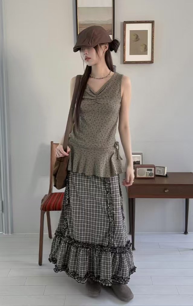 THELACREAM東大門代購女士新品25春夏推薦休閑真品時尚長裙THELACREAM長裙