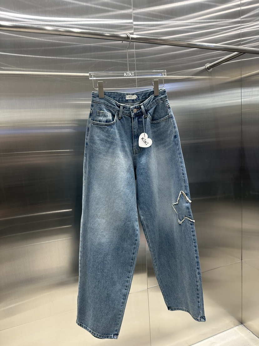 KIKI韓國直郵女裝新款真品熱賣職業人氣休閑時尚推薦牛仔褲KIKI牛仔褲圖色1