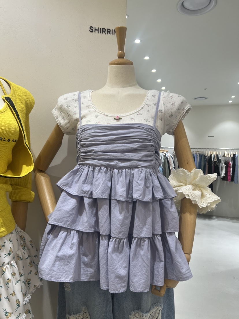 SHIRRING韓國直郵女士新款推薦真品人氣休閑25春夏吊帶背心SHIRRING吊帶/背心