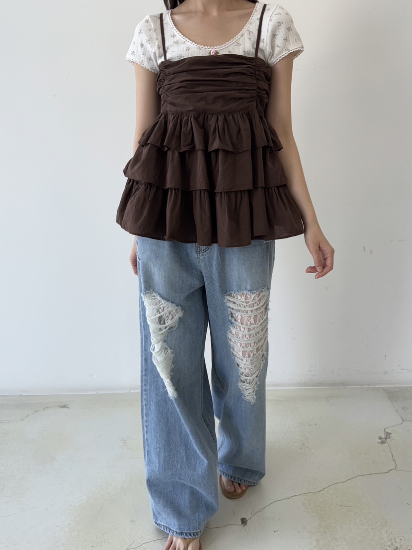 SHIRRING韓國直郵女士新款推薦真品人氣休閑25春夏吊帶背心SHIRRING吊帶/背心