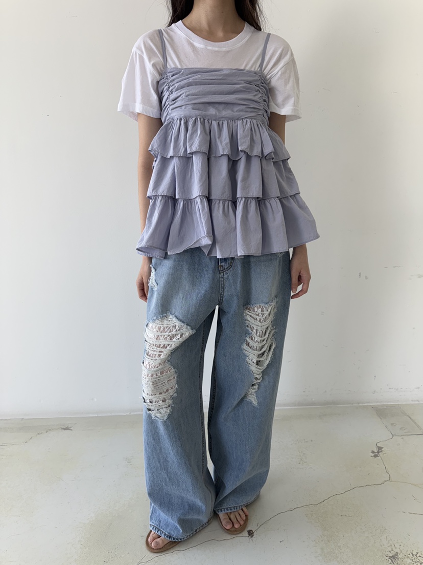 SHIRRING韓國直郵女士新款推薦真品人氣休閑25春夏吊帶背心SHIRRING吊帶/背心