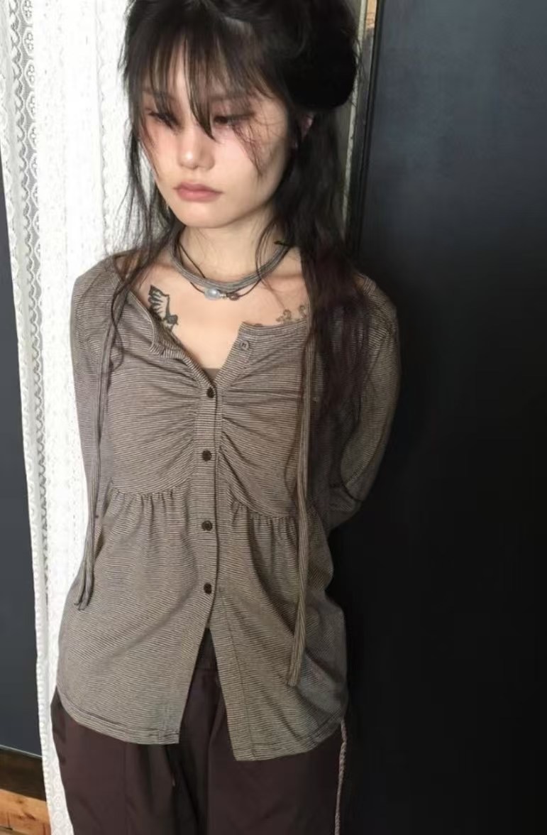 THELACREAM韓國代購女裝新款時尚人氣真品休閑針織衫含脖帶THELACREAM針織衫圖色4