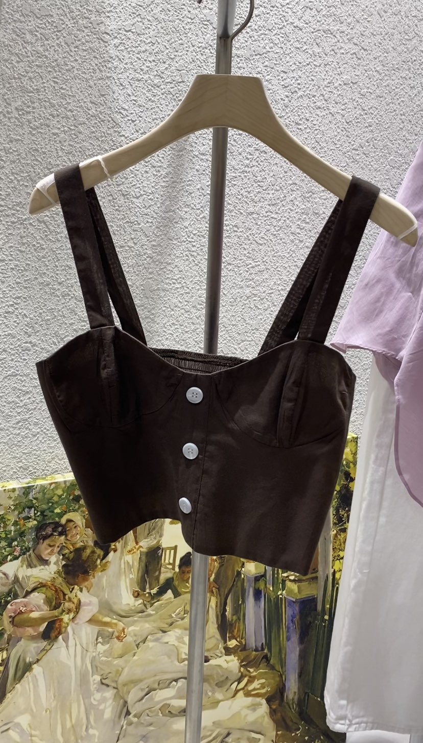 N BROWN韓國直郵㊣女裝新款休閑時尚推薦吊帶背心不含內搭N BROWN吊帶/背心圖色3