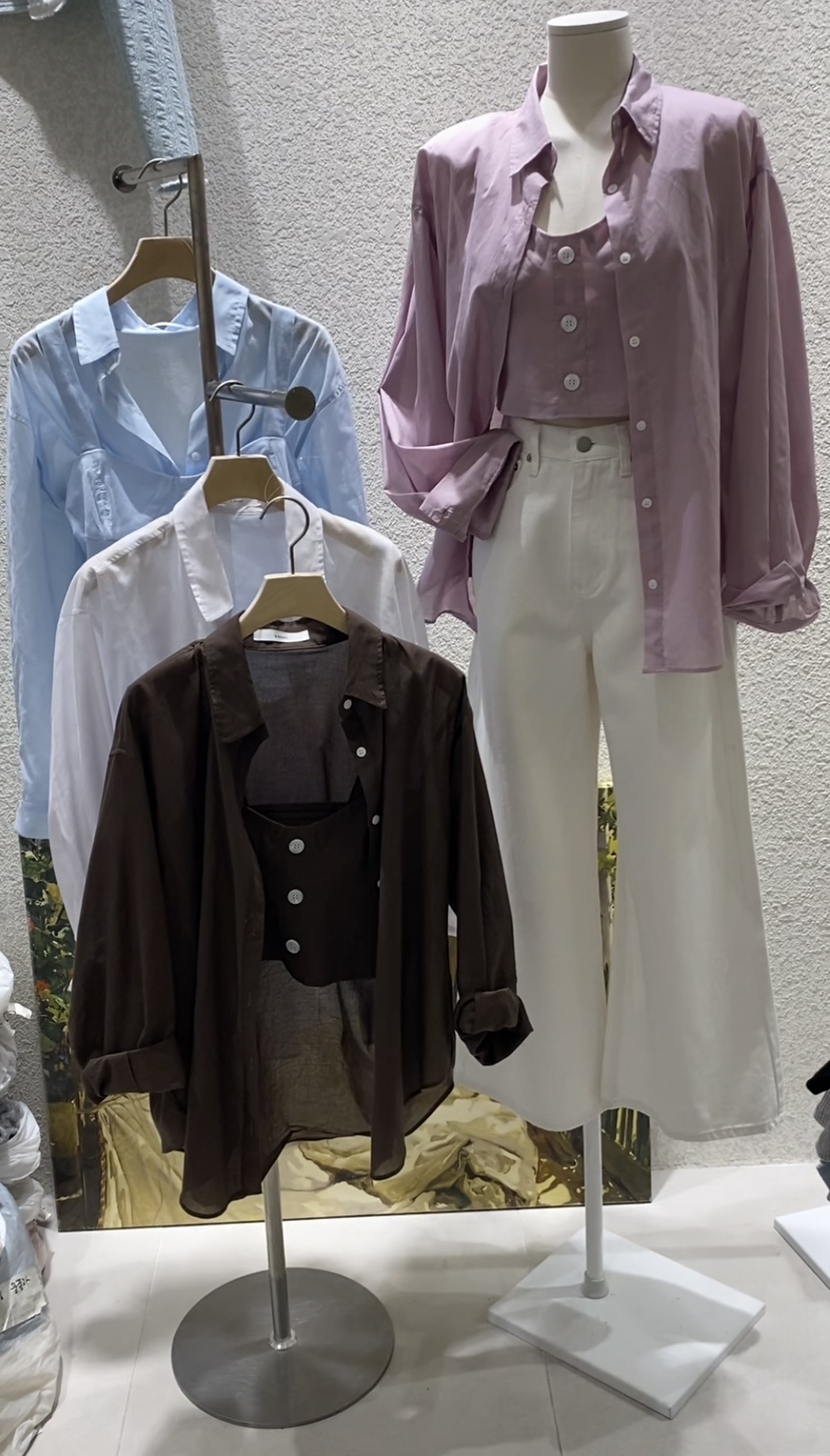 N BROWN韓國直郵㊣女裝新品休閑人氣時尚襯衫蕾絲衫不含內搭N BROWN襯衫/蕾絲衫