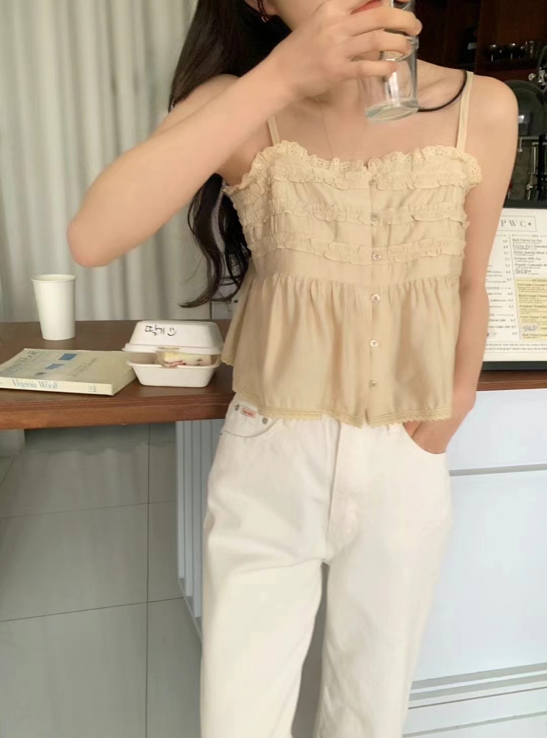 OUIR韓國直郵㊣東大門實拍女裝新品推薦休閑25春夏吊帶背心OUIR吊帶/背心