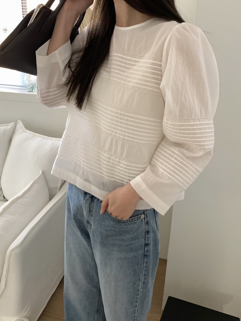 PEBBLE韓國直郵㊣女裝新品時尚25春夏休閑熱賣人氣襯衫蕾絲衫PEBBLE/LAYER襯衫/蕾絲衫