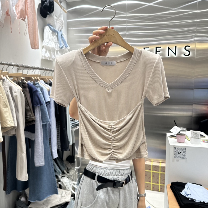 BEENS直郵韓國代購㊣女裝新品時尚熱賣推薦休閑人氣25春夏T恤BEENST恤圖色3