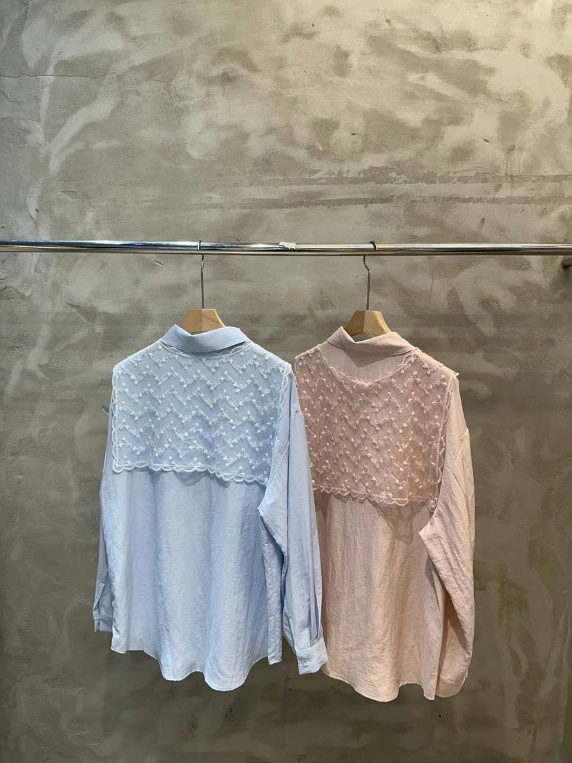 SIMPLE PARK/WMSTORY直郵韓國代購㊣女裝新品25春夏襯衫蕾絲衫披肩套裝蕾絲SIMPLE PARK/WMSTORY襯衫/蕾絲衫