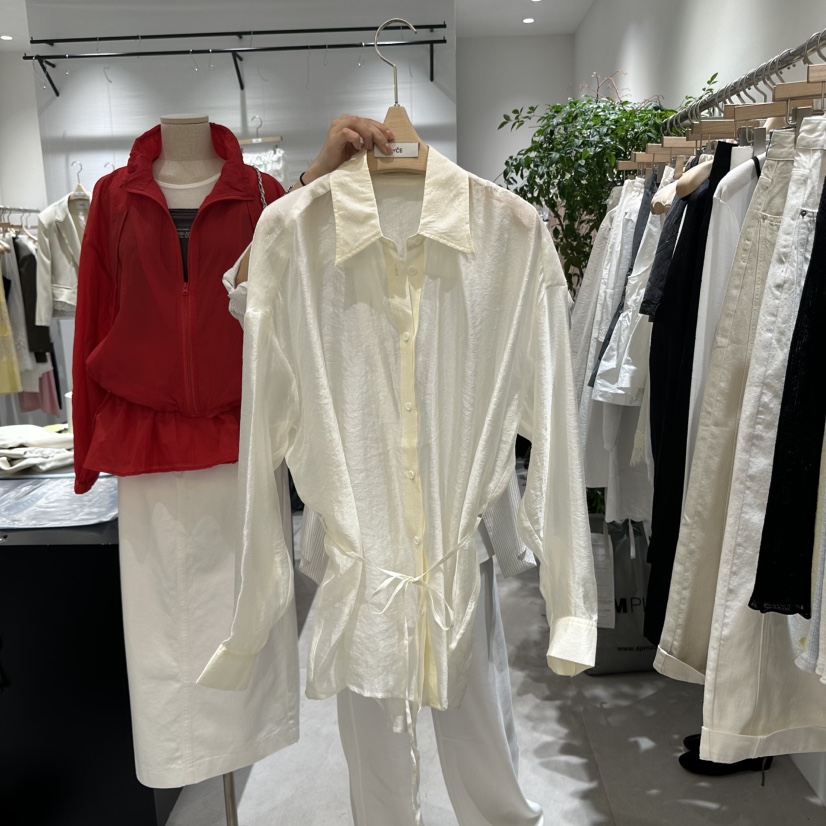 AYCE韓國直郵㊣女裝新品25春夏休閑推薦熱賣襯衫蕾絲衫含腰繩101SHOWROOM/AYCE襯衫/蕾絲衫