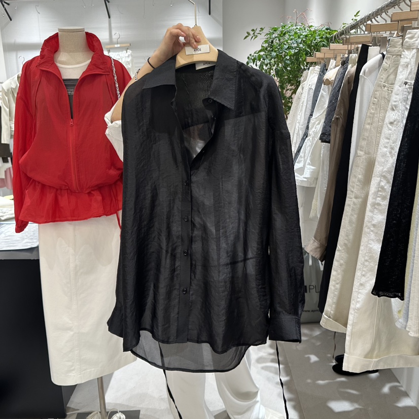 AYCE韓國直郵㊣女裝新品25春夏休閑推薦熱賣襯衫蕾絲衫含腰繩101SHOWROOM/AYCE襯衫/蕾絲衫圖色3