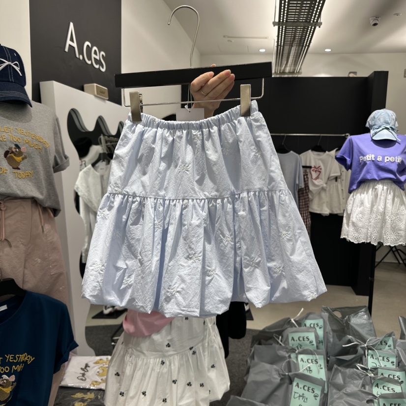 A.CES韓國㊣直郵東大門代購女裝新品時尚25春夏熱賣短裙刺繡A.CES短裙