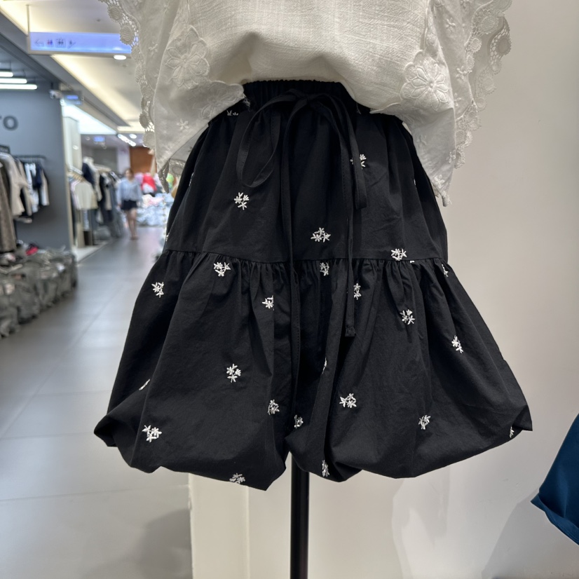 A.CES韓國㊣直郵東大門代購女裝新品時尚25春夏熱賣短裙刺繡A.CES短裙圖色1