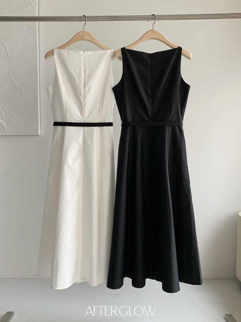 AFTERGLOW韓國㊣直郵東大門代購女裝新品25春夏連衣裙包含腰帶蝴蝶結AFTERGLOW連衣裙