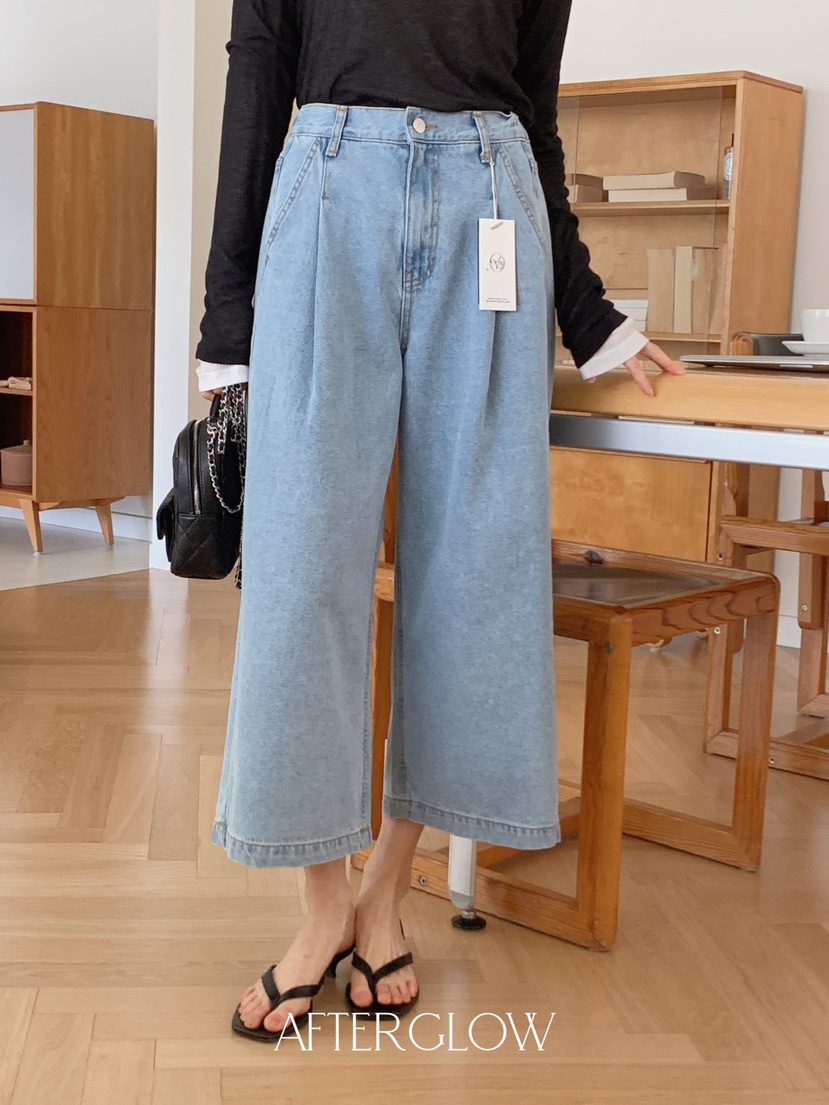 AFTERGLOW韓國㊣直郵東大門代購女裝新款時尚推薦人氣牛仔褲AFTERGLOW牛仔褲