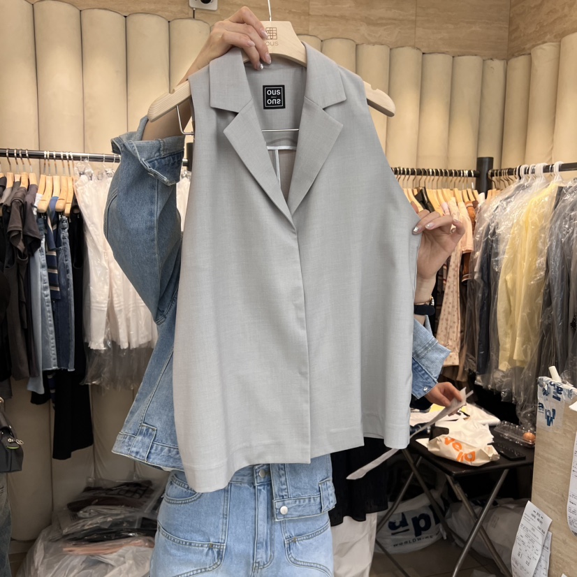 OUS/INCH-L直郵韓國代購㊣女裝新款時尚休閑25春夏人氣馬甲OUS/INCH馬甲