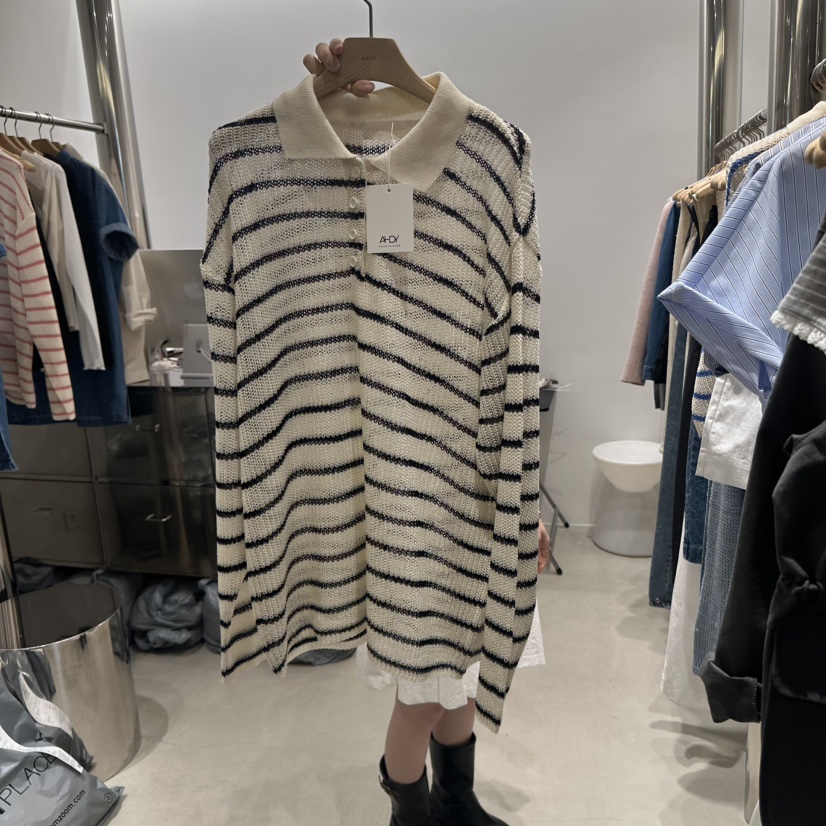 AHOY直郵韓國代購㊣女裝新品人氣推薦熱賣25春夏時尚針織衫AHOY針織衫圖色2