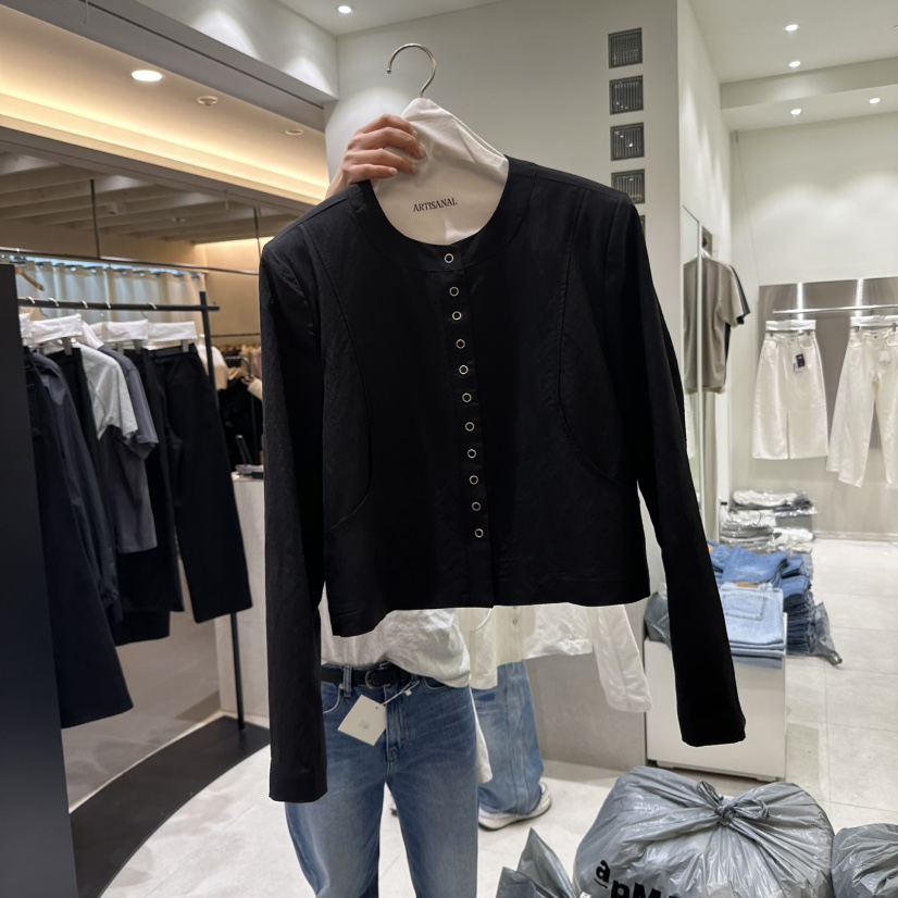 ARTISANAL直郵韓國代購㊣女裝新款時尚人氣25春夏休閑夾克亞麻ARTISANAL夾克圖色2