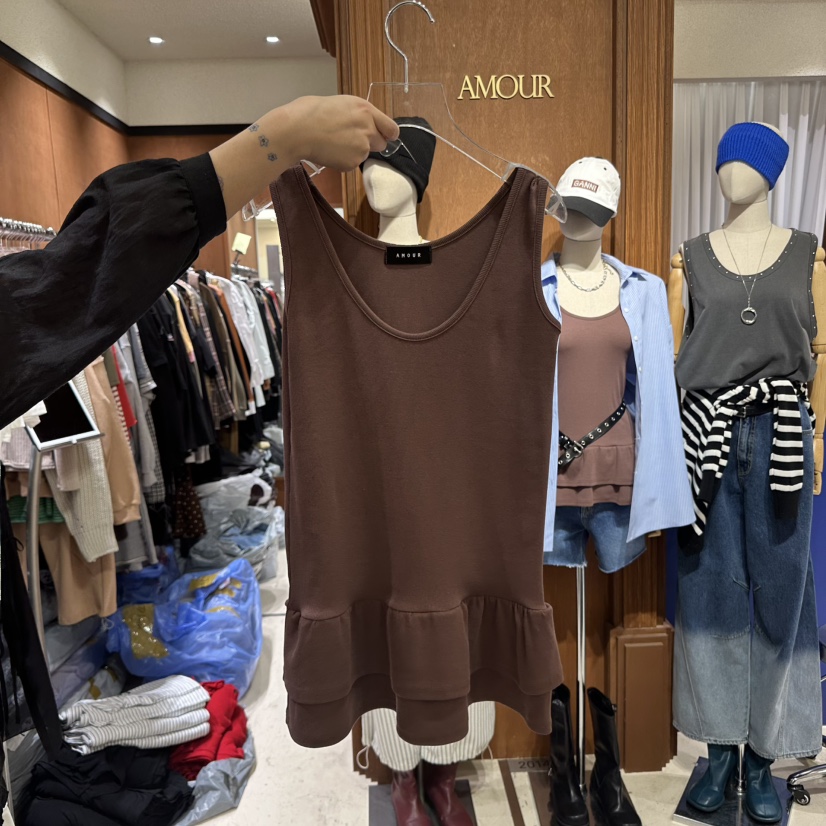 AMOUR韓國直郵㊣東大門實拍女裝新款25春夏人氣休閑吊帶背心AMOUR吊帶/背心圖色3