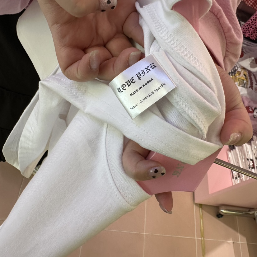 LOVE PINK韓國直郵㊣女裝新款推薦休閑人氣時尚熱賣25春夏T恤LOVE PINKT恤